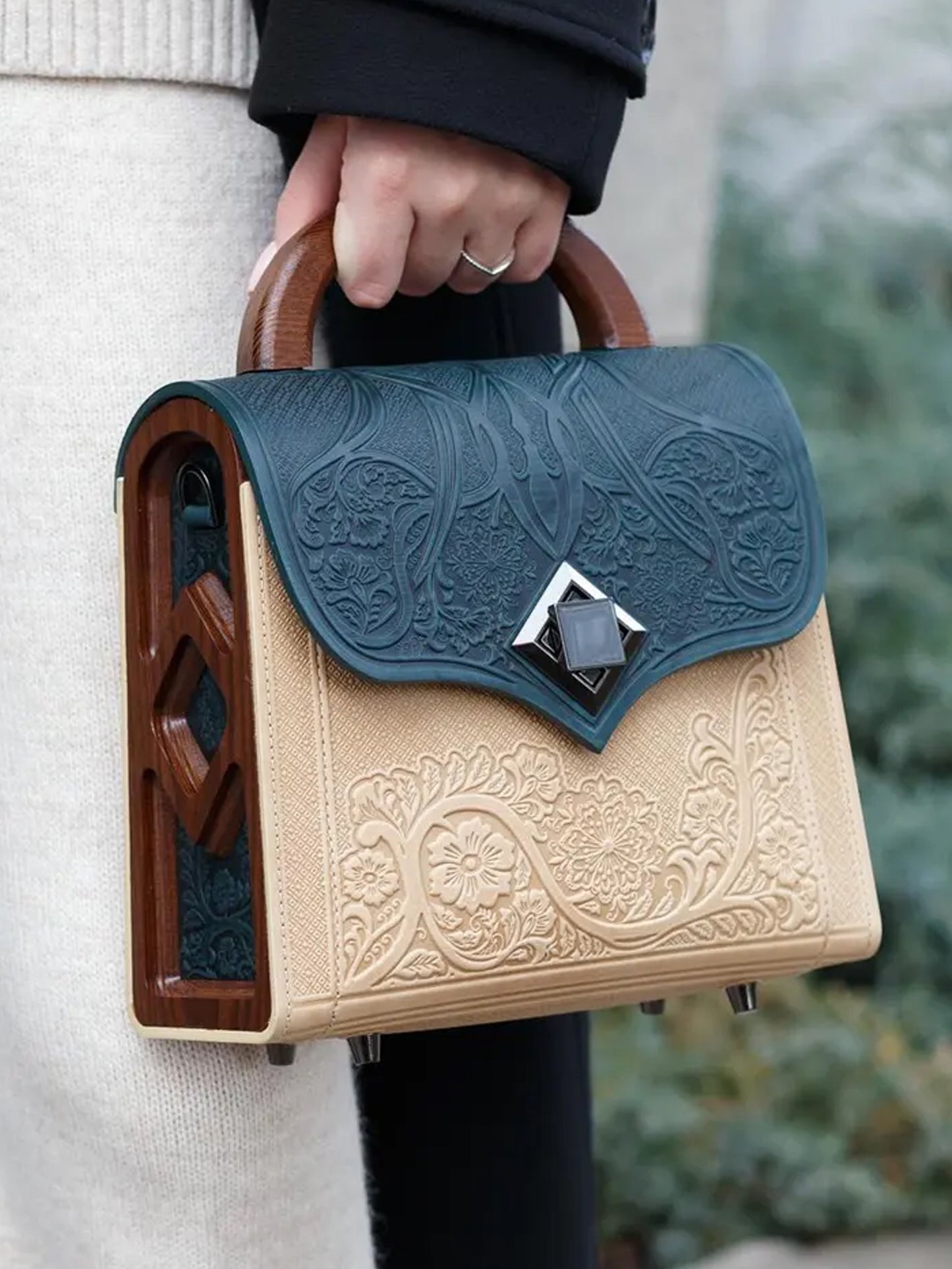 DIAMOND dark green/ivory