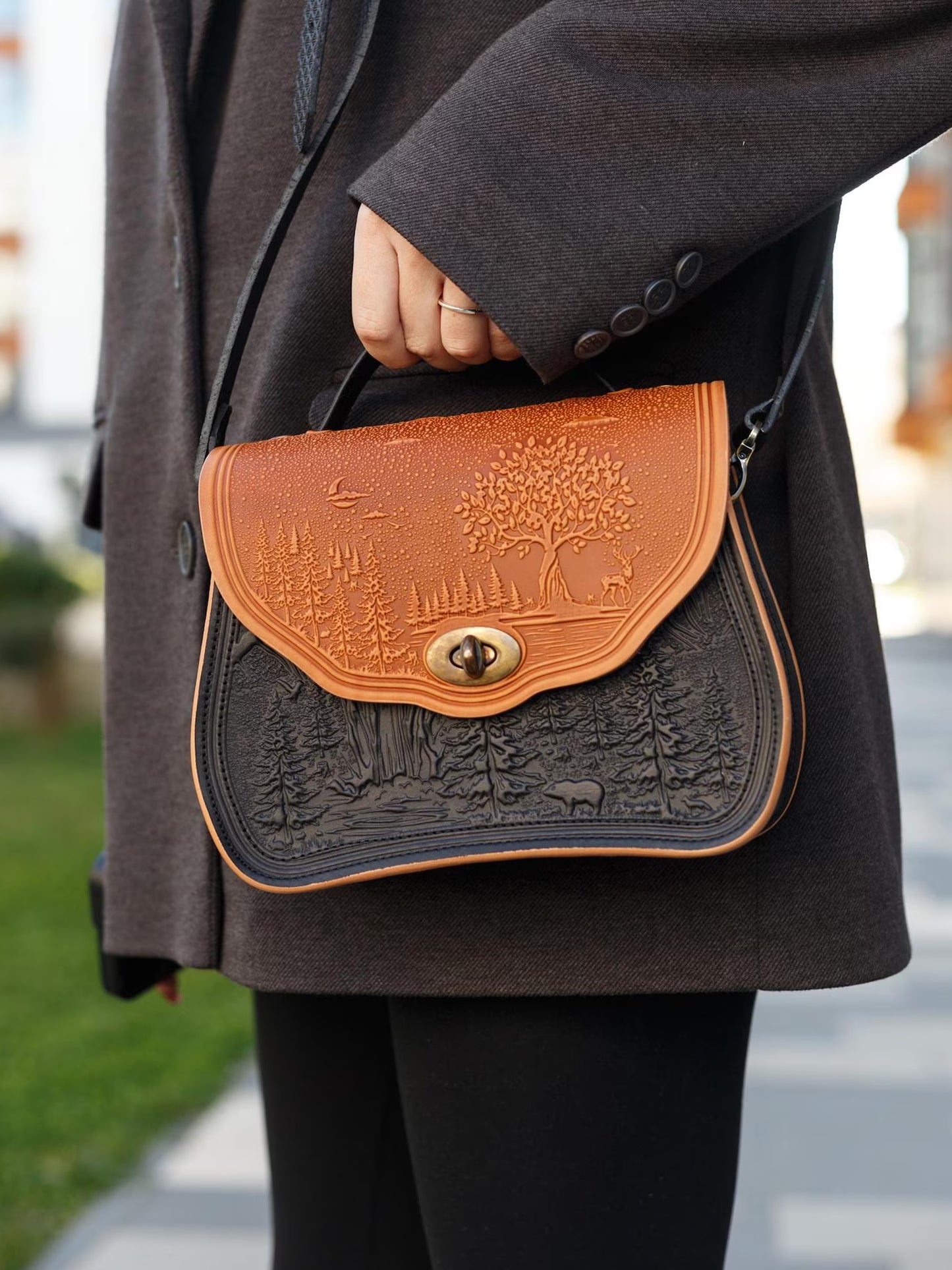 CALYPSO cognac/black